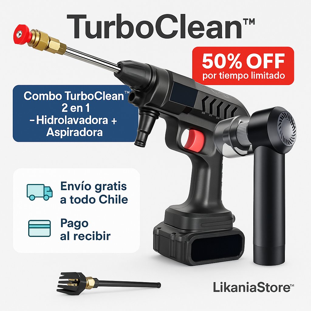 🚀 TurboClean™ – Hidrolavadora Portátil + Mini Aspiradora 🧰