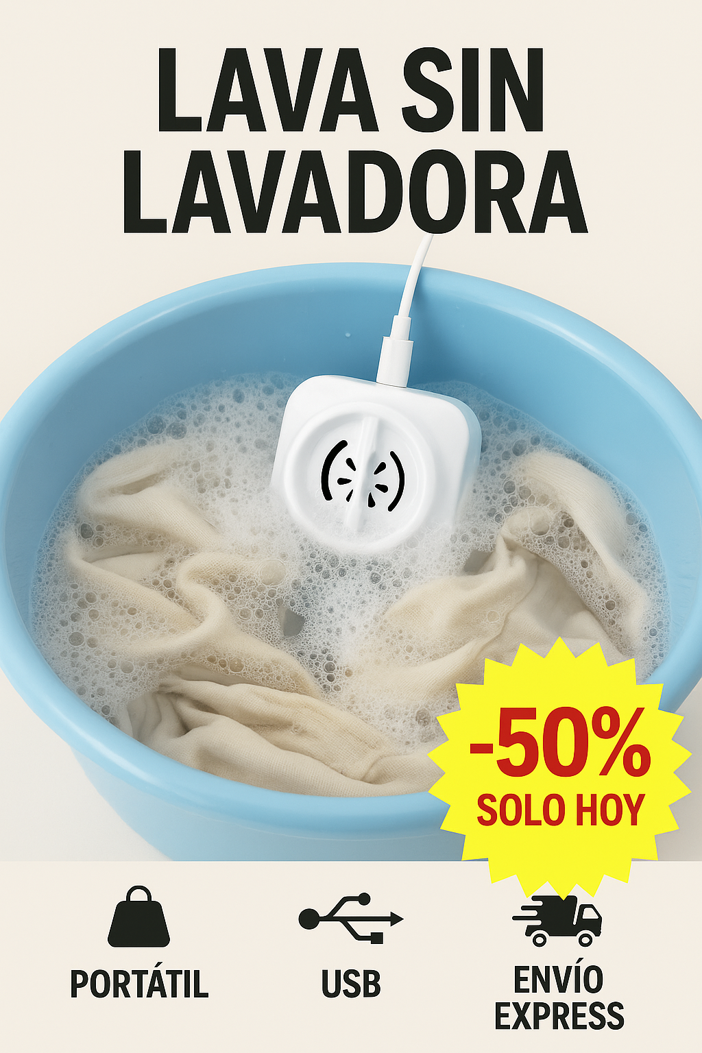 Mini Lavadora Portátil USB – Lava sin esfuerzo donde estés