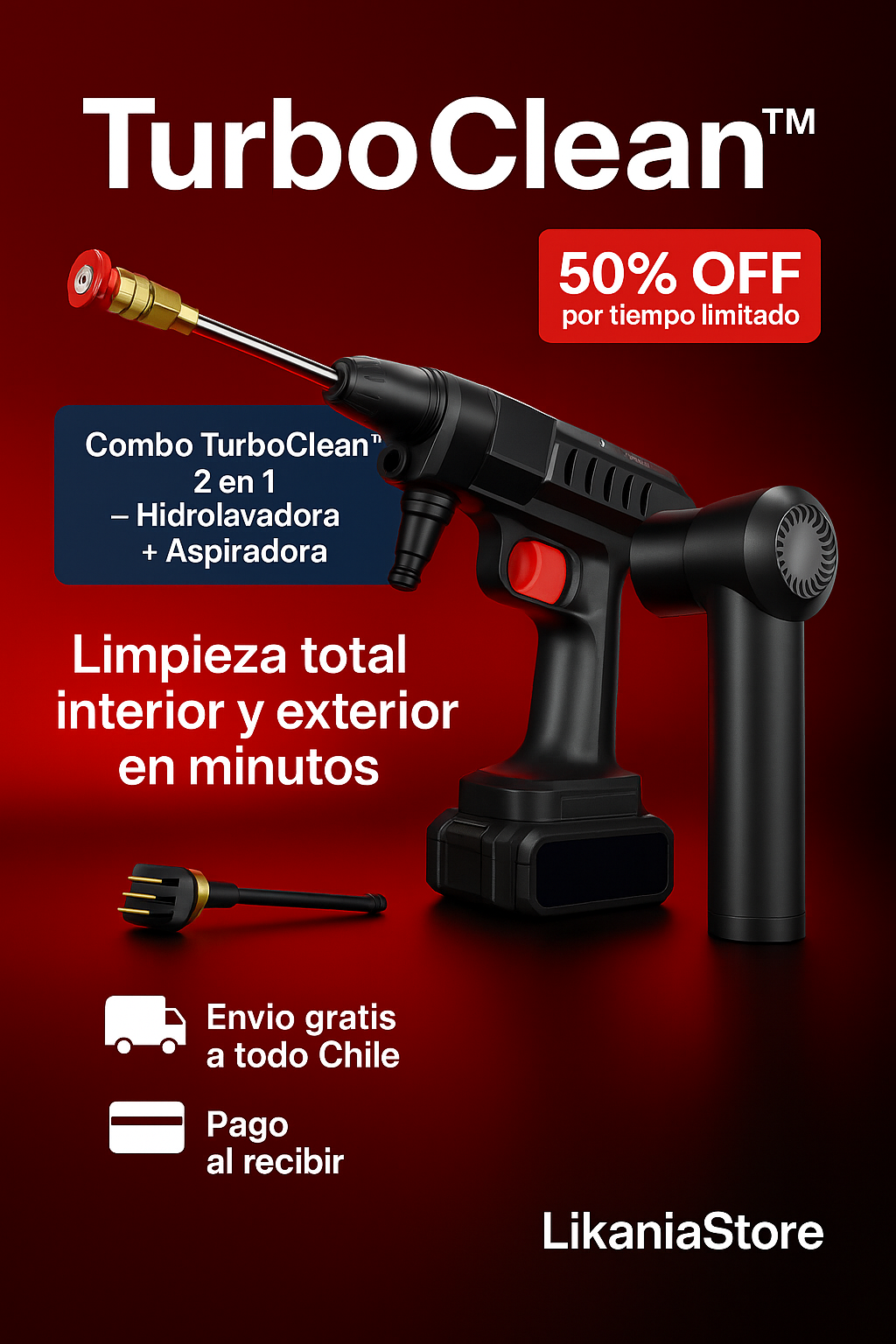 🚀 TurboClean™ – Hidrolavadora Portátil + Mini Aspiradora 🧰